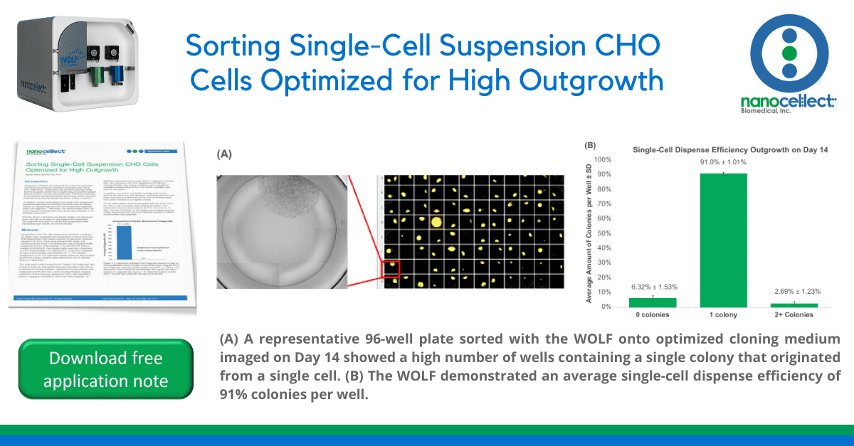 Sorting Single-Cell Suspension CHO Cells Optimized for High Outgrowth
