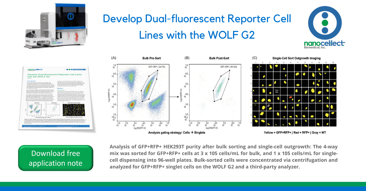 Develop Dual-fluorescent Reporter Cell Lines with the WOLF G2