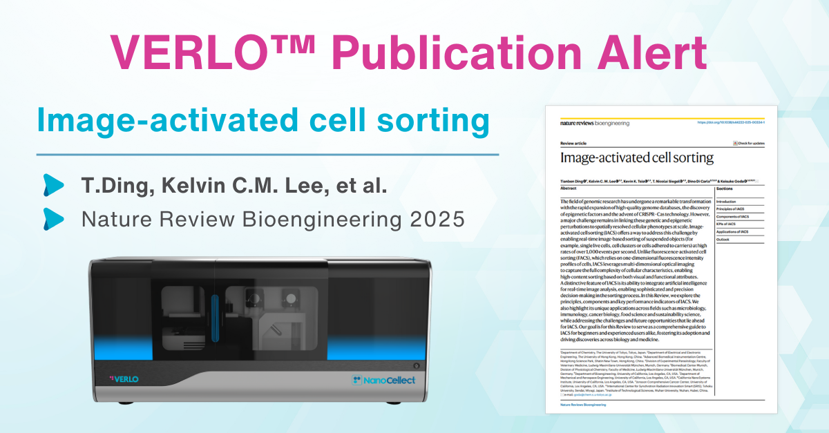 VERLO Image Activated Cell Sorting Nature Review Publication