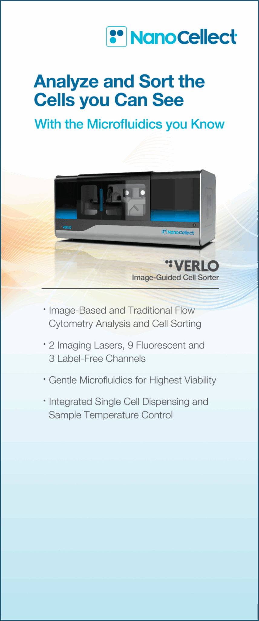 NanoCellect VERLO cell sorter Banner Image